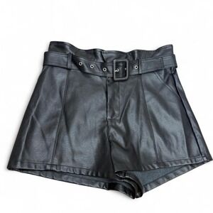 Altar'd State Faux Leather Belted Skort Wmns Medium Black High Waist Shorts Rave
